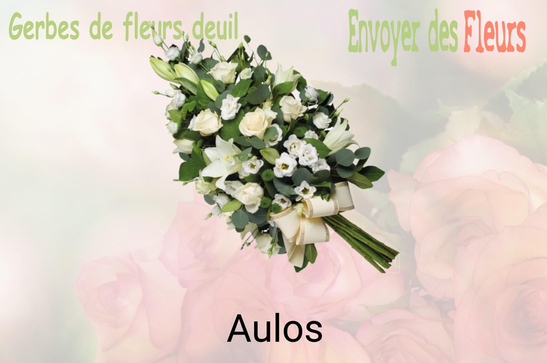 Gerbe de fleurs de deuil livrée à Aulos